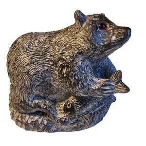 VTG 1970s Wolf Original Hand Carved Soapstone Bear Cub Figurine Canada Lot of 3